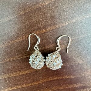 Gold tone drop earrings